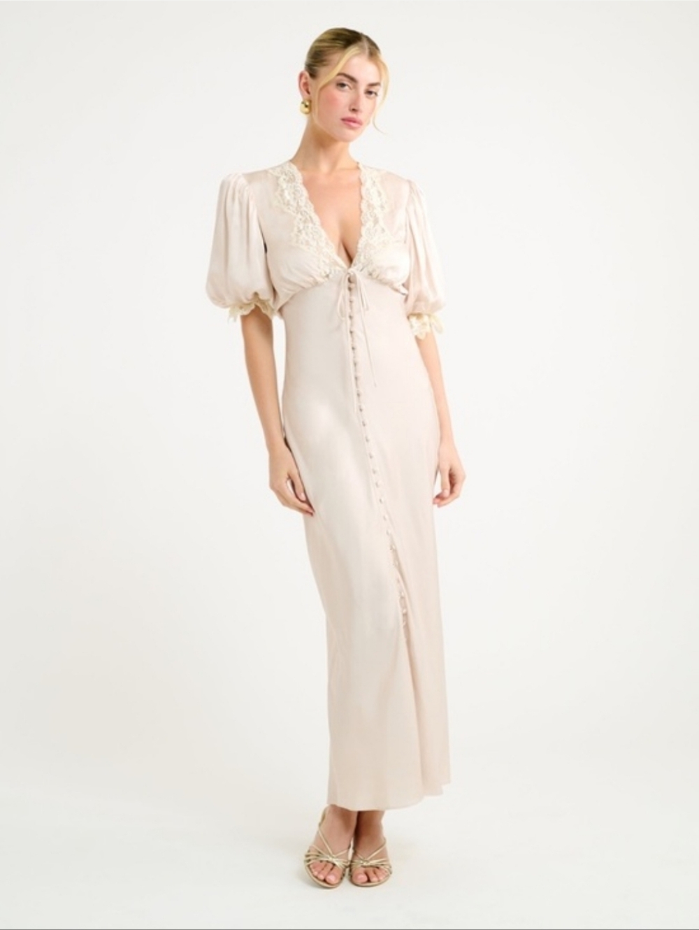 Rumored Honey Duster Maxi Dove Maxi Dress